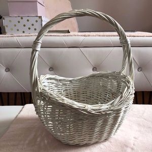 SOLD White Aesthetic Wicker Basket